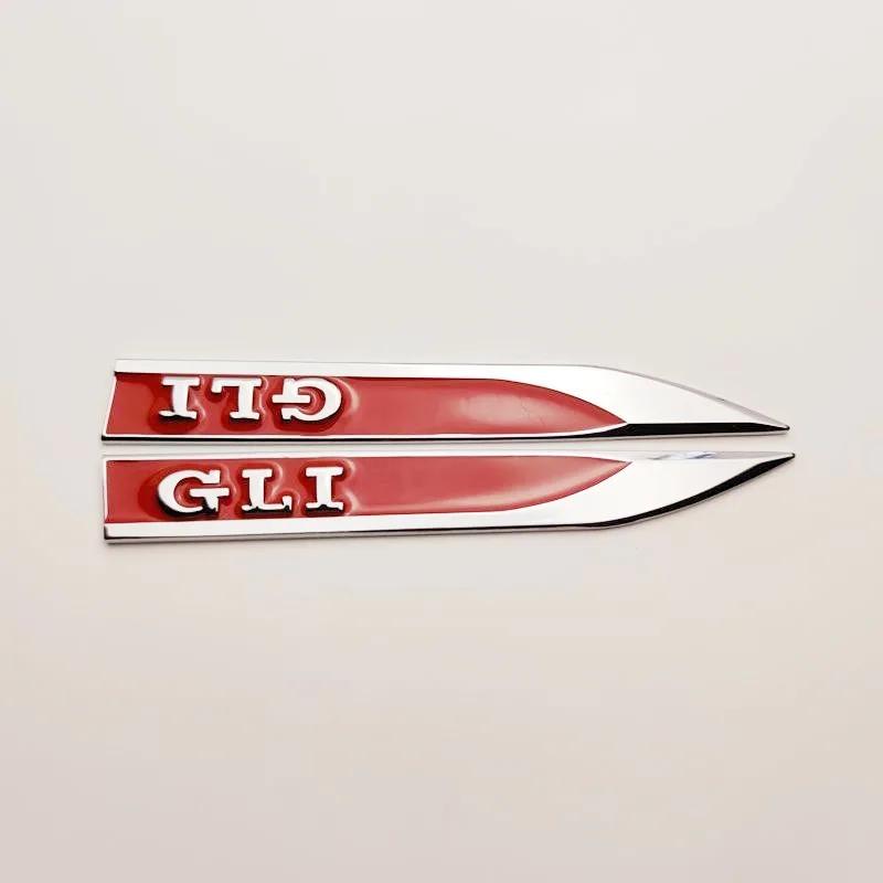 BSI1 For VOLKSWAGEN VW GTI 1Pairs 3D Metal Car GLI Logo Letters Front Side Fender Badge Emblem Sticker For VW Sagitar Jetta GLI MK5 M in2