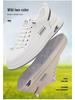 Spring 2025 Men's Breathable White Sports Sneakers - Trendy, Thick-Soled, Casual All-Match Design