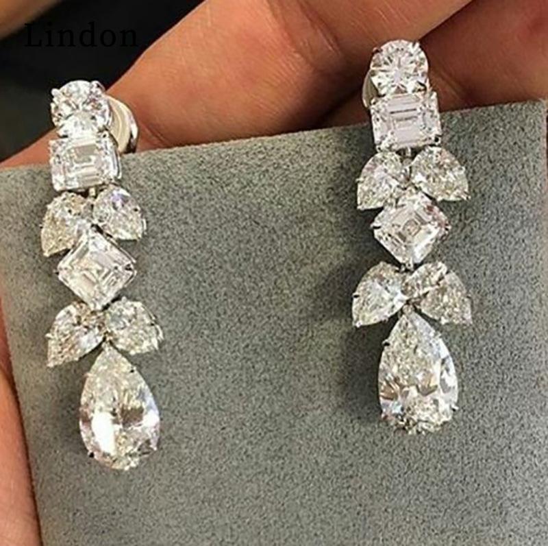 Lindon модные серьги-капли из медного сплава с цирконом для женщин, подарки на свадьбу