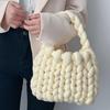 Ladies Casual Hand-woven Shopping Totes Fashion Soft Shoulder Handbag Homemade Crochet Bucket Bag Knitted Underarm Bags MIT
