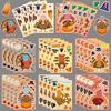 8 Styles/package Thanksgiving Turkey Face Change Stickers DIY Cartoon Cute Festival Make A Face Puzzle Sticker