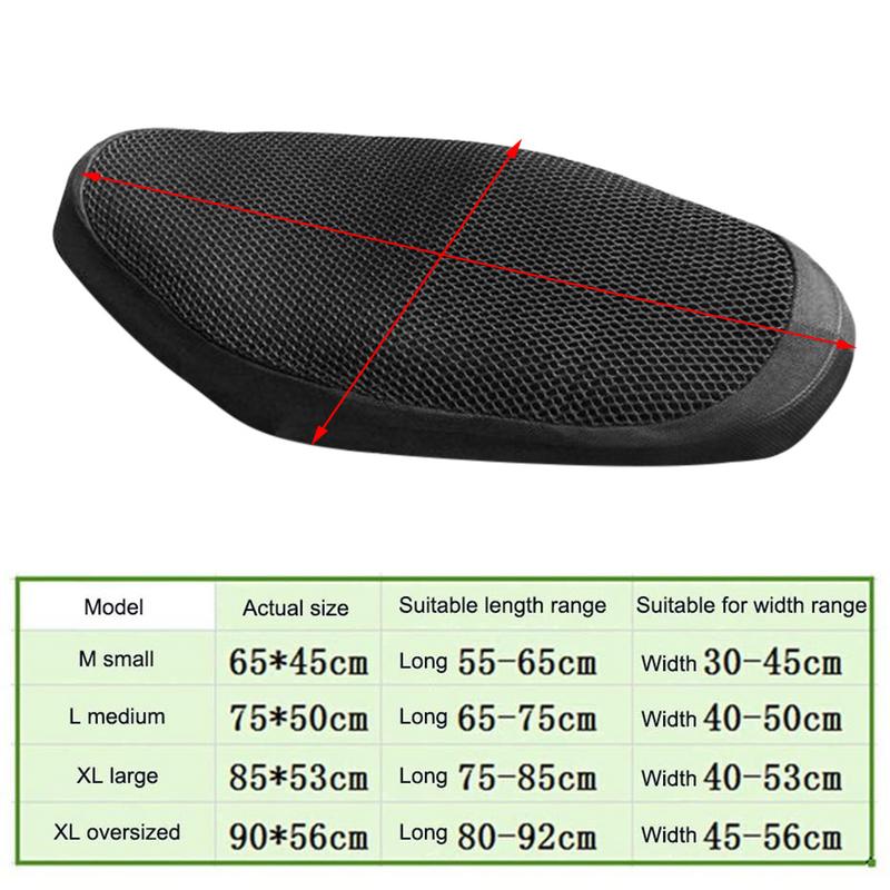 Universal Motorcycle Seat Cushion Cover 3D Mesh Protector Insulation Cushion Honeycomb Motorcycle Seat Cover