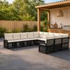 Garden Sofa Set 11 Pieces Black Poly Rattan
