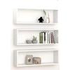 Wall Shelf 3 Piece White Bookcase Unassembled