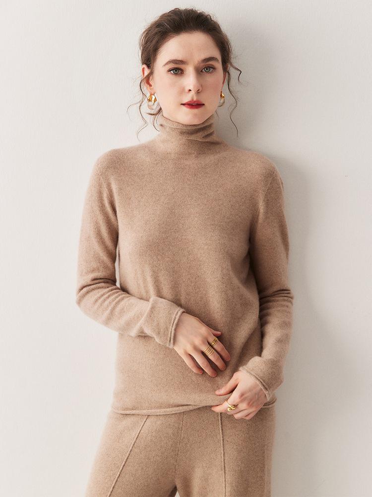 Women's New Style Cashmere High Neck Knit Top - Soft, Comfortable, Loose Fit Inner Layer Sweater for Autumn/Winter.