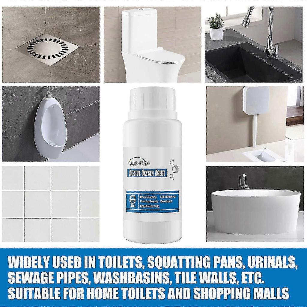 New model Jue Fish toilet active oxygen agent, toilet scaling and cleaning agent, household toilet cleaning agent