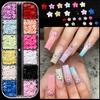 1 Box 3D Flower Nail Charms Multifunctional 12 Grid Design Phone Cases DIY Crafts Nail Art Supplies for Women