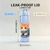 1PC Floral Surrounded Kitten 750ml Color Plastic Sports Water Bottle Leakproof Flip Straw Lid For Sports Office Home Use