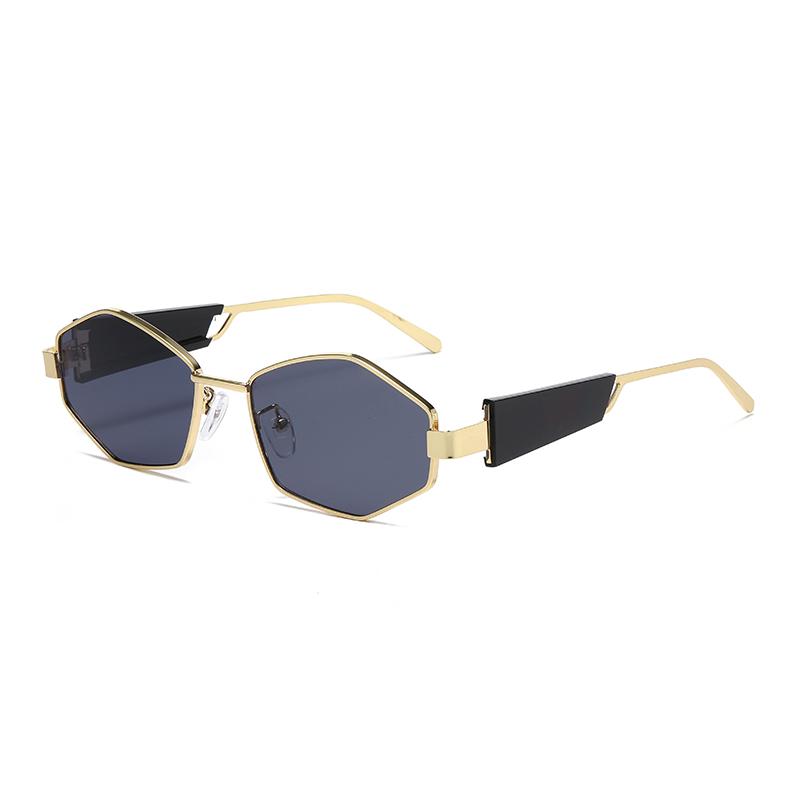 Cool Metal Thin-framed Polygonal Sunglasses - Fashionable, Retro And Versatile Uv Protection Sunglasses For Men And Women 2421