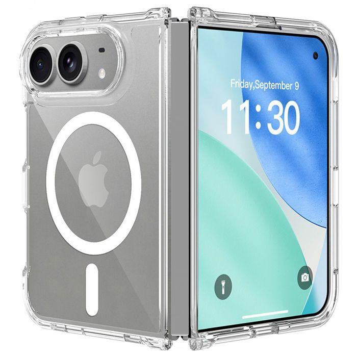 Coque pour iPhone Duo, Protection Antichoc avec Cercle Magnétique - Transparente
