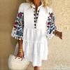 Vintage Print Party Dress Exquisite Pattern Womens Beach Clothing Polyester Dress Up Attractive