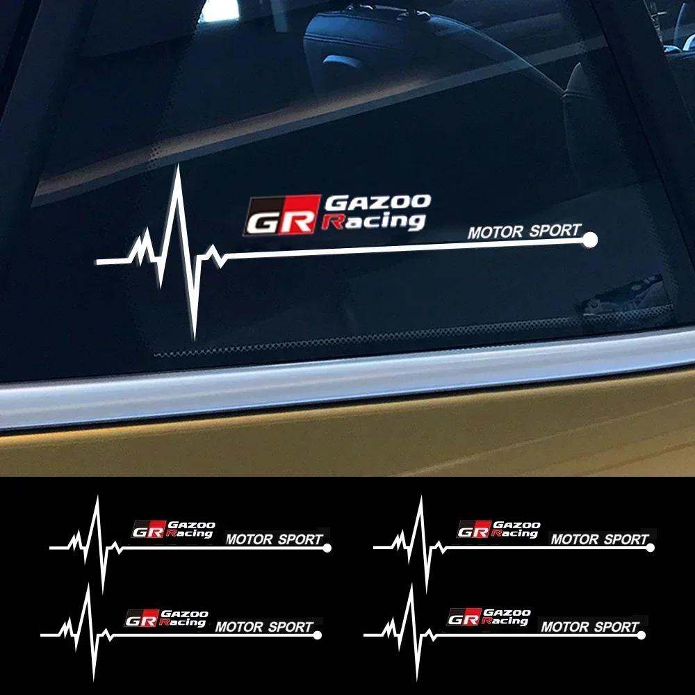 2Pcs PVC Car Side Window Stickers for S0 GR Gazoo Racing CAMRY Prado YARIS CHR RAV4 - Body Decals Vinyl Film Accessories JH0