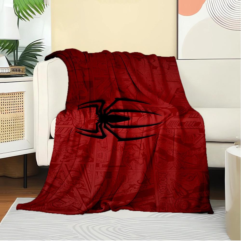 1pc Flannel Spiderman Pattern Sofa Blanket for Living Room and Bedroom, Can Be Given as a Gift to Friends and Family, Also Can