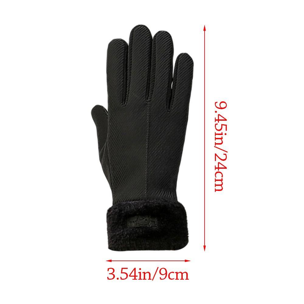 Thick Plush Gloves Touchscreen Cycling Mittens Fashion Driving Gloves  Running