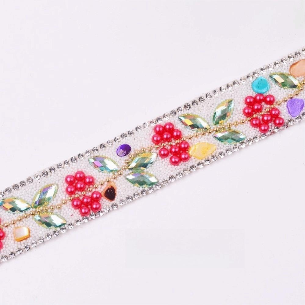 Ethnic Style Rhinestone Chain Self Adhesive Hot Fix Tape Rhinestone Trim  Apparel Decoration