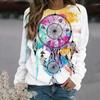 Dream Catcher Retro 3D Print Sweatshirts Women Fashion Casual Long Sleeve Hoodies Y2k Streetwear Pullovers Tops Female Clothing