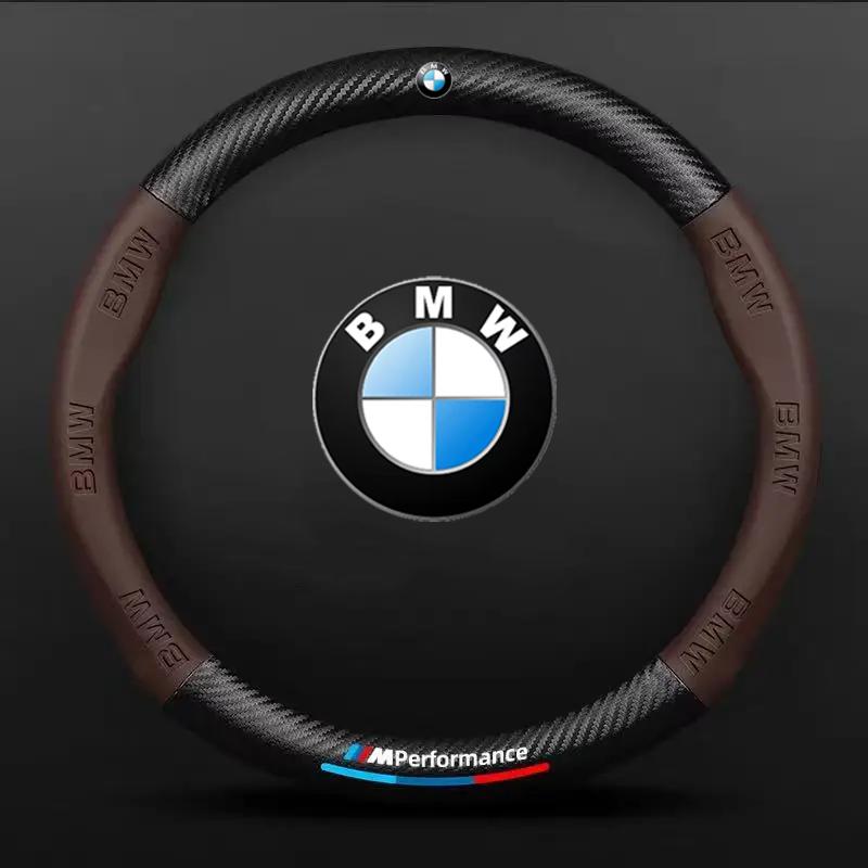 BBKC8 For Bmw E46 E90 E60 F10 F30 E39 E36 F20 E87 F20 F40 E88 M Performance M2 M3 M4 M5 M6 3D Embossing Car Logo Steering Wheel Cover