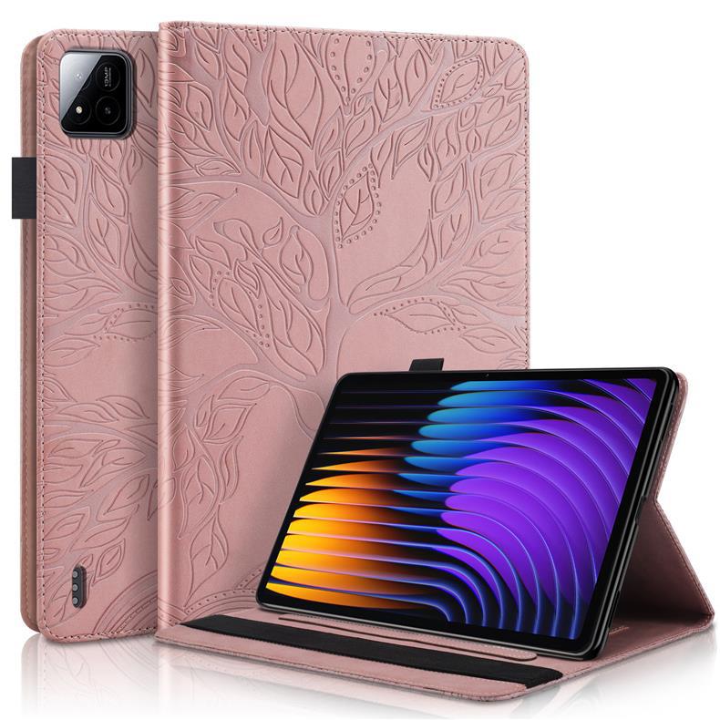 Подходит для защитного чехла Xiaomi Pad 7, чехол-планшет Pad 7 Pro с тиснением "Древо жизни", слотом для карт и подставкой, противоударный кожаный чехол