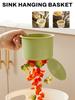 1 шт. Креативная подвесная корзина-сито для раковины, открывающаяся нижняя крышка, быстрое сливание, фильтр для кухонных отходов, многофункциональная, съемная