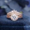 Women's Zircon Ring Rose Gold Couple Ring Wedding Engagement Diamond Ring