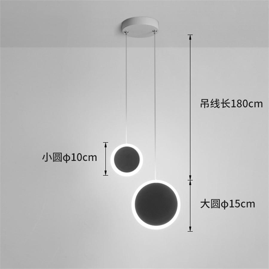 Подвесные светильники с двойной головкой и луной для спальни, подвесные светильники для ресторана, кафе, бара, белые и черные светодиодные подвесные светильники