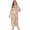 Summer Large Size Nightdress Women's Home Wear Printed Short-sleeved Home Wear
