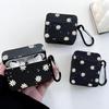 Simple wind small daisy for apple AirPods bluetooth headset protective case black matte square case