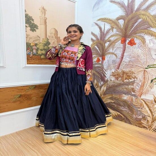 Bohemian Chic Skirt & Embroidered Jacket Set with Crop Top