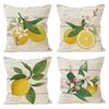 Летняя наволочка из льна с лимонным принтом для дивана и декора гостиной