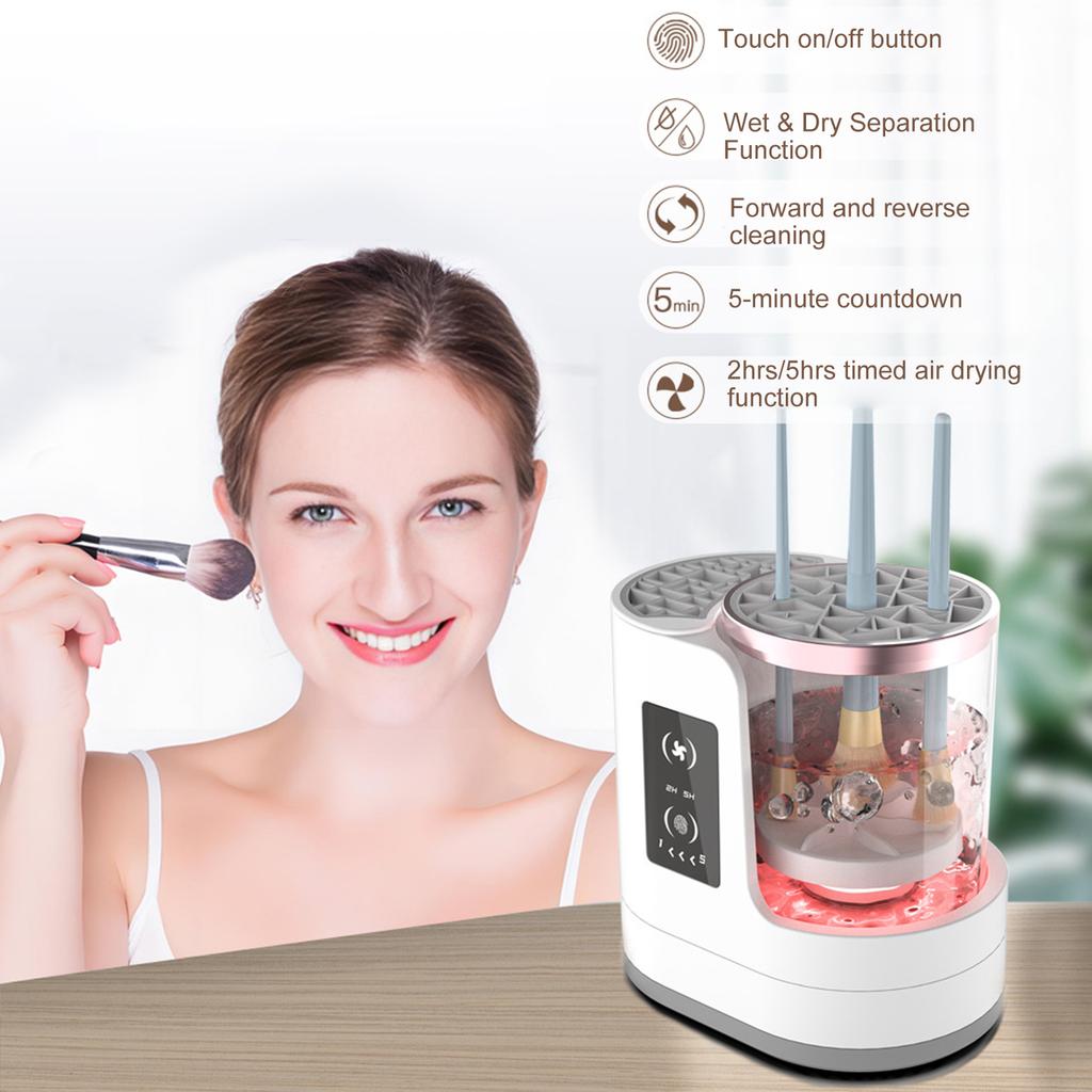 Electric Makeup Brush Cleaner Machine Automatic Cosmetic Brush Cleaning Device for All Sizes of Beau