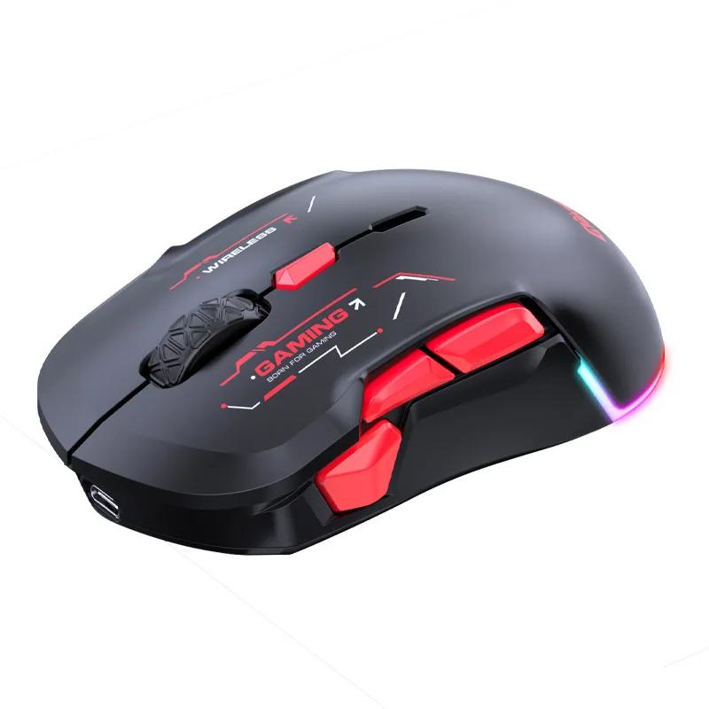 MKESPN W12 10-button Macro Gaming Mouse Both Hand Wireless Bluetooth Tri-mode Ergonomic Ambidextrous Multi-channel Large RGB
