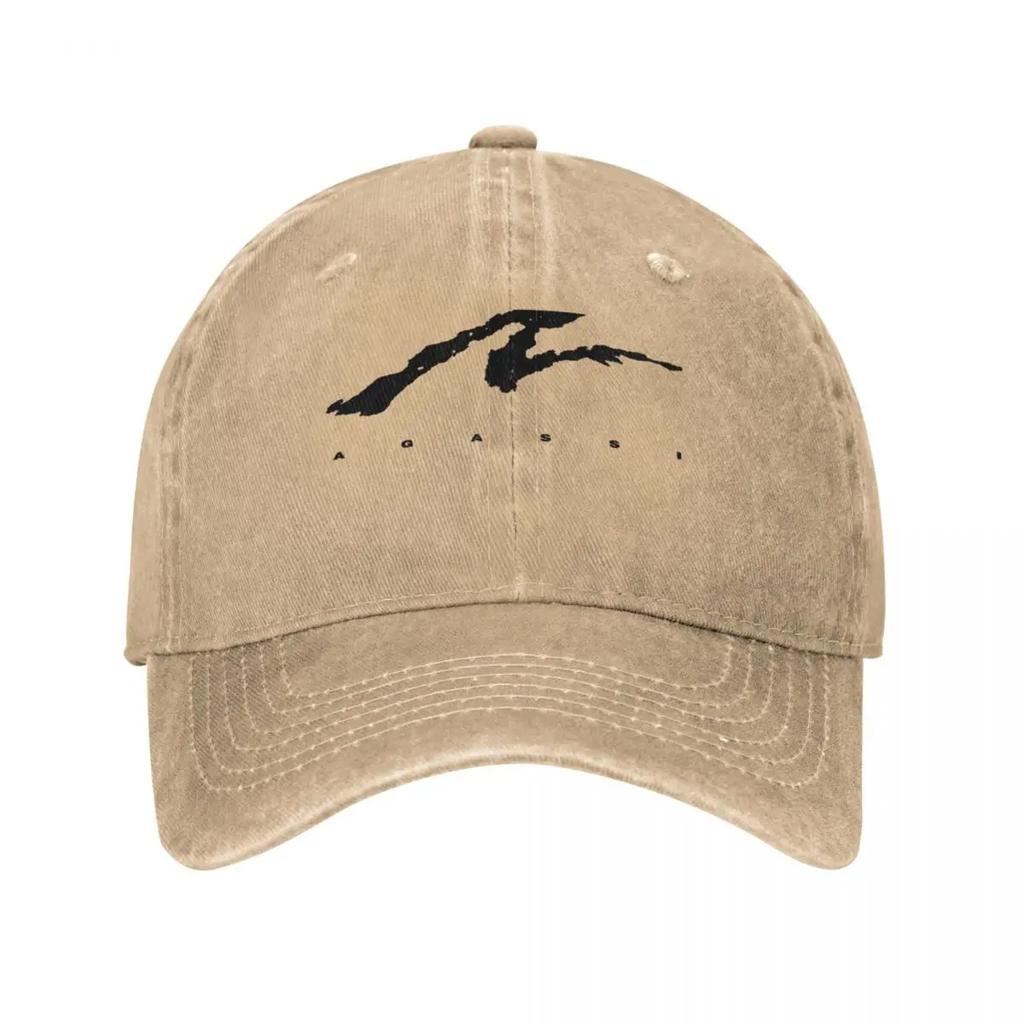 ANDRE AGASSI LOGO IN BLACK Baseball Cap Military Cap Unisex Sun Cap Sunhat Custom Womens Hats Unisexs