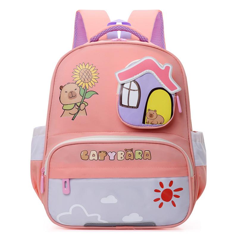 Charming Cartoon Versatile Backpack For Young Kids In Soft Pastel Variants Color