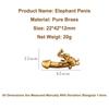 Уникальный брелок-подвеска из цельной латуни в виде слона с юмористическим дизайном