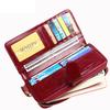 Women 3 Fold Wallet Money Clip High Quality Wristlet Clutch Leather Long Purse Female Card Holder
