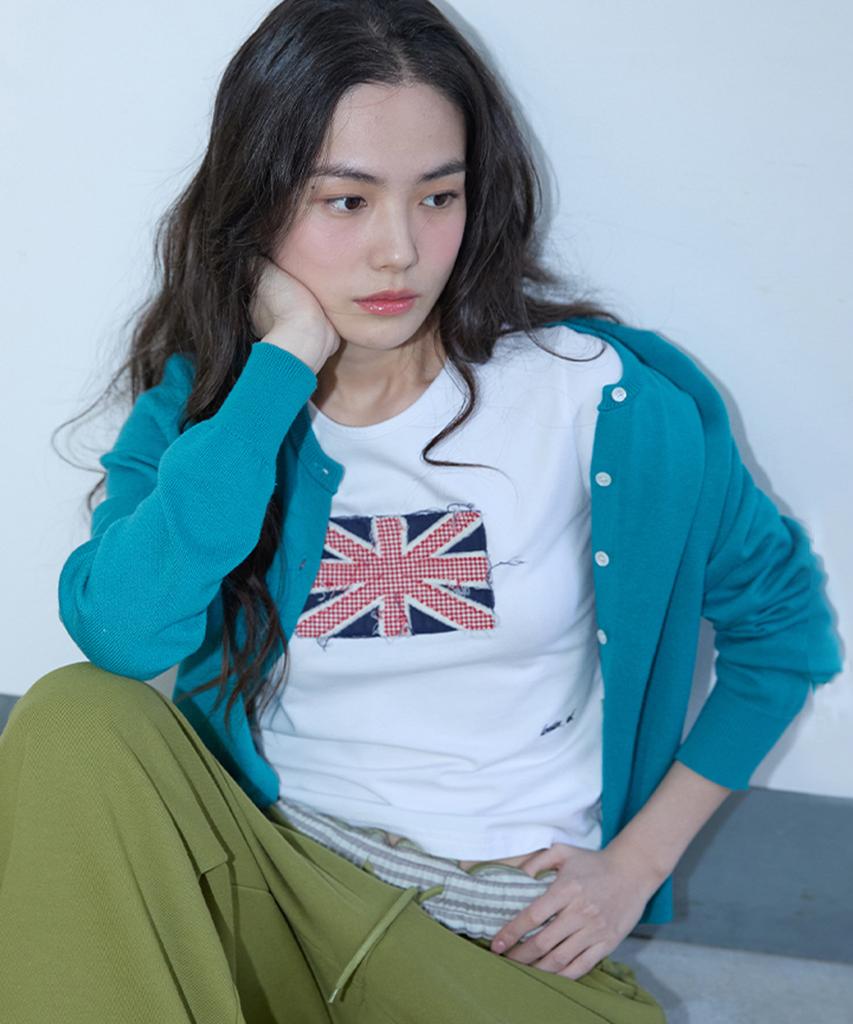 Michikoleondeonkosino Футболка с пэчворком Union Jack Белая