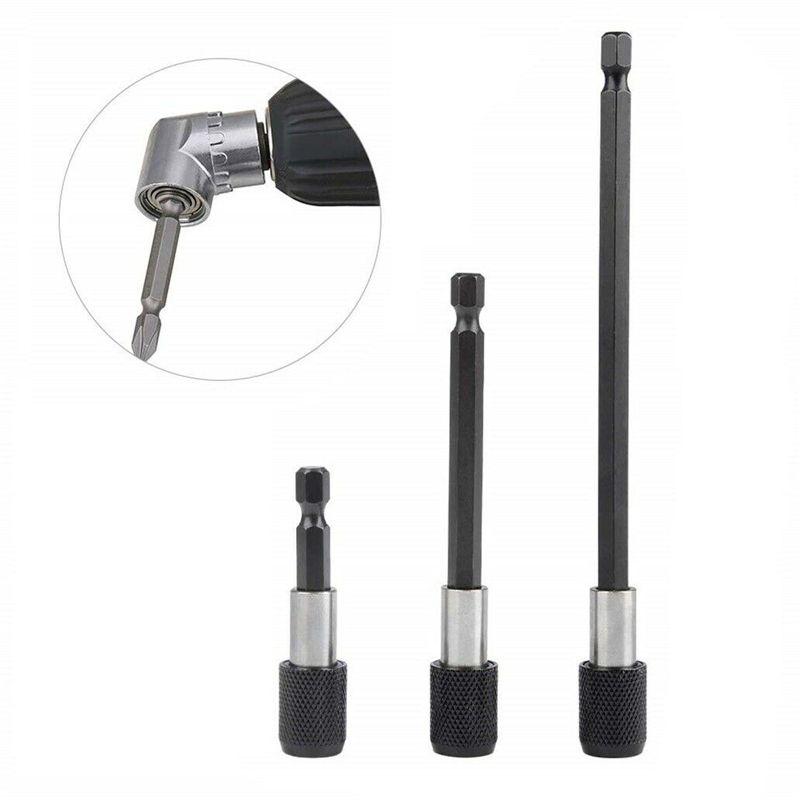 3pcs Set 1/4 Hex Shank Screw Driver Extension Bit Quick Release Holder Tool Efficient Magnetic Bit Holder For Precise And Secure Fastening