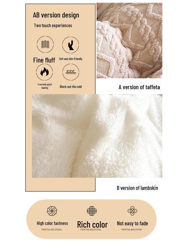 Двусторонняя основа из овечьей шерсти - толстое зимнее одеяло для студентов