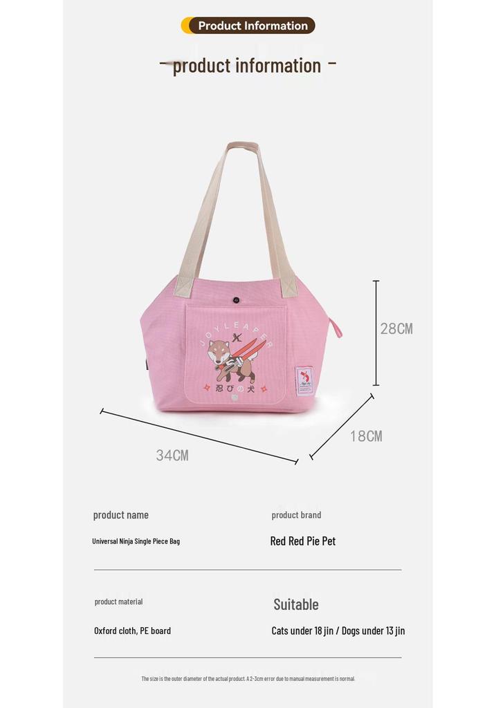 One-Shoulder Lightweight Canvas Crossbody Bag for Small Dog Outings