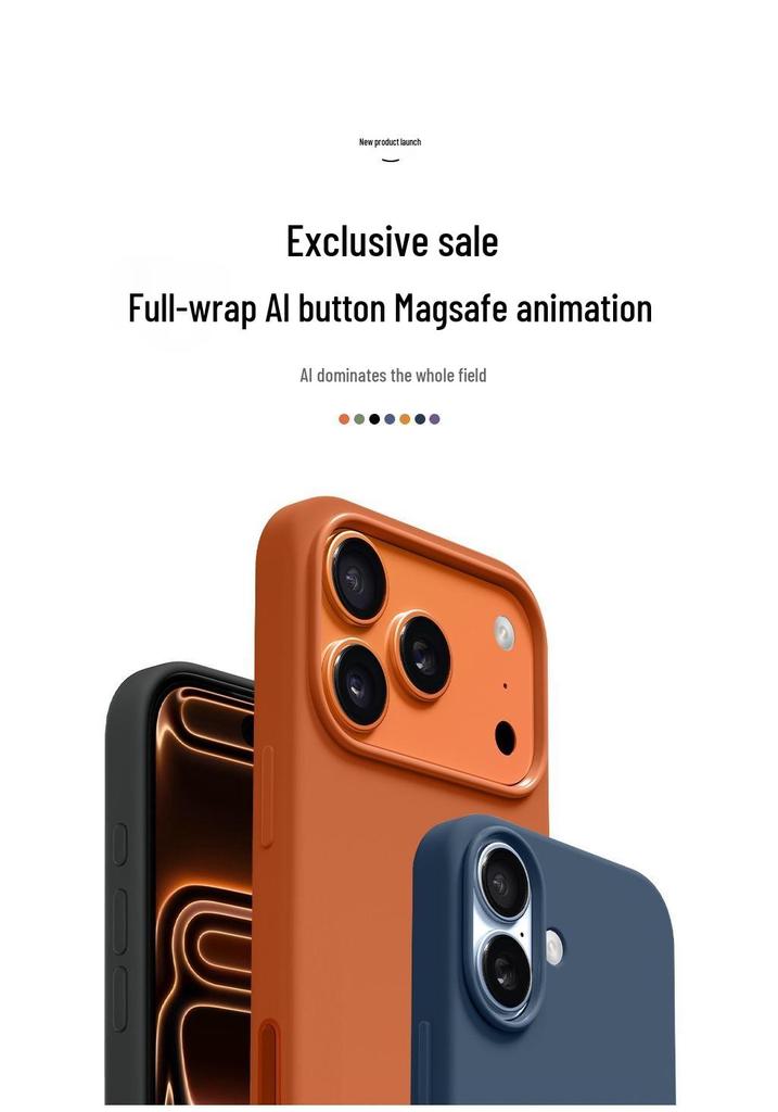 Apple 17 Истинный Жидкий Силикон Магнитный Чехол для iPhone 17 Pro Max Полное Покрытие Камеры Кнопки