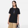 Li-Ning Комфортная повседневная свободная футболка с круглым вырезом и принтом на спине с коротким рукавом, топы унисекс, черные AHST733-2