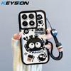 KEYSION Shockproof Case for Xiaomi 14T Pro 5G with Lanyard Soft Silicone Cute 3D Cartoon Doll Phone Cover for Xiaomi 14T 5G