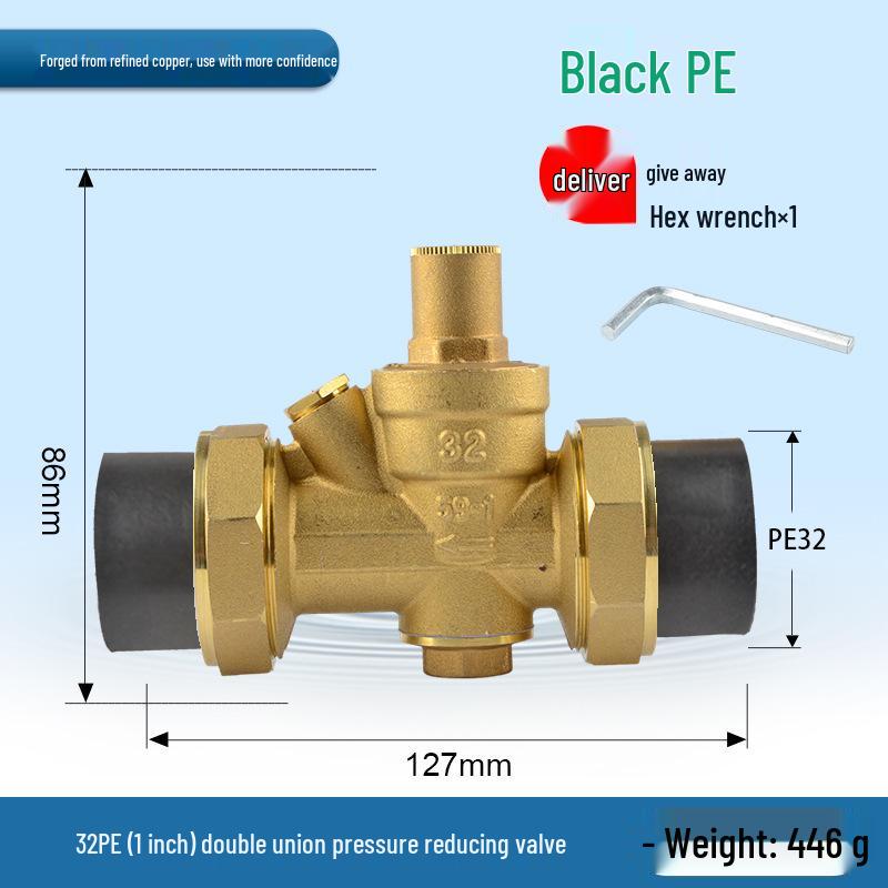 Редукционный клапан давления для водопроводной трубы для бытовых нагревателей - PPR20/25/32, 4-точечный PE фитинг