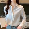 Autumn Long-Sleeve Silk Women Shirt Casual Office Lady Tops Solid Elegant Blouses Turn Down Collar Solid Blouse Women Clothing