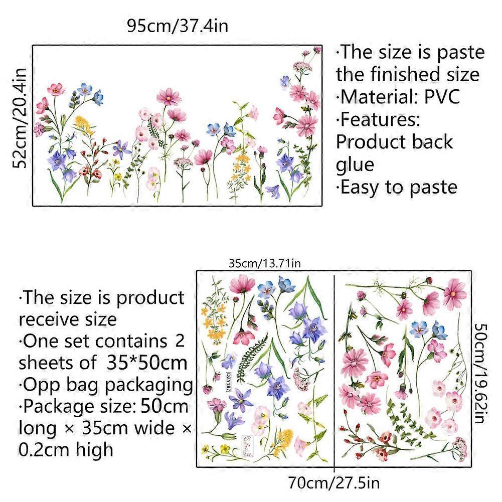 Beautiful Flower Wall Stickers Home Decoration DIY PVC Glass Electrostatic Stickers Home Bathroom Window