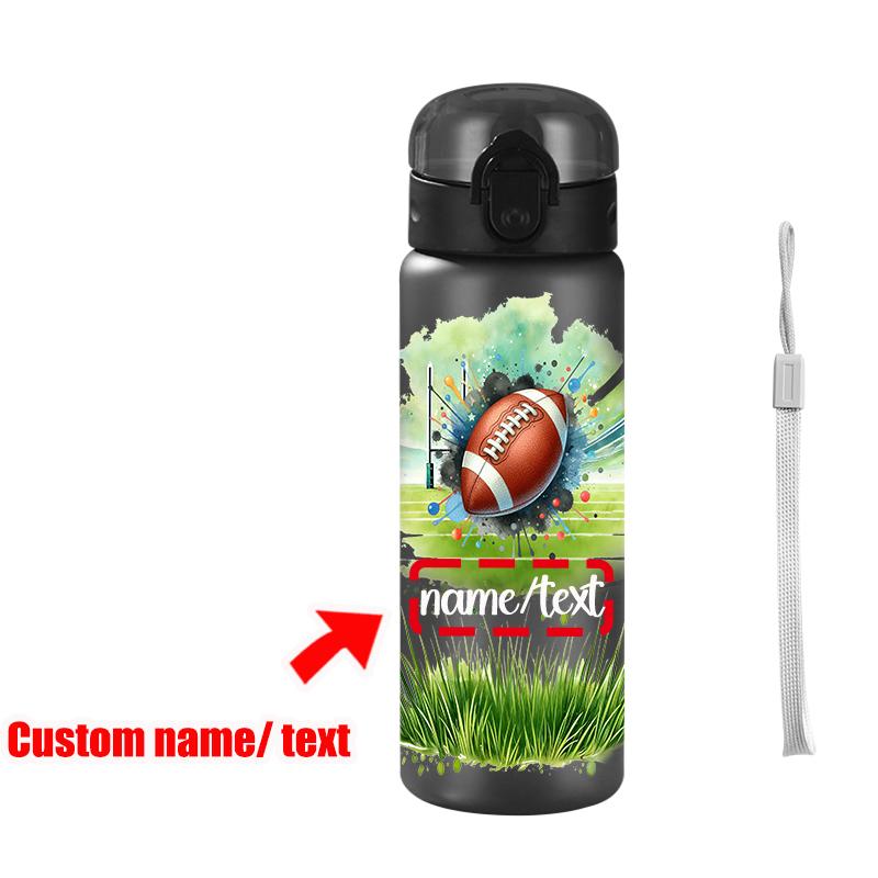 1pc Custom Rugby Ink Polka Dot Pattern Water Cup 780ml/26oz Outdoor Travel Leak-Proof Rope Plastic Water Bottle Rugby Game Gift