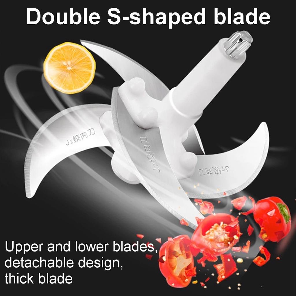 2 Speeds Stainless Steel 2L Capacity Electric Chopper Meat Grinder Mincer Food Processor Slicer Stainless Steel Mincer Kitchen Slicer