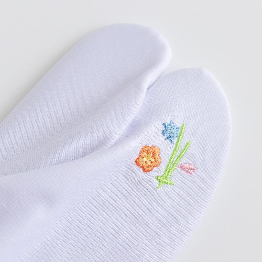 KYOETSU Вышитые носки таби с японским узором и чехлы таби женские нескользящие (Размеры 13-14см, А. Фукиёсэ)