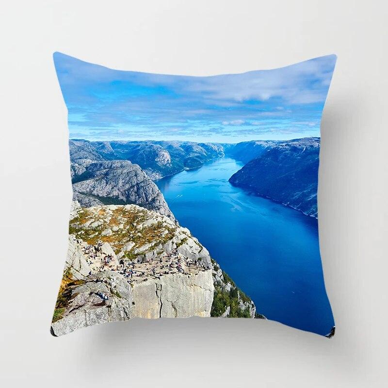 Landscape  Sunrise Sunset Scenery Pillow Cover Sofa Decoration Car Office Seat Cushion  Room Home