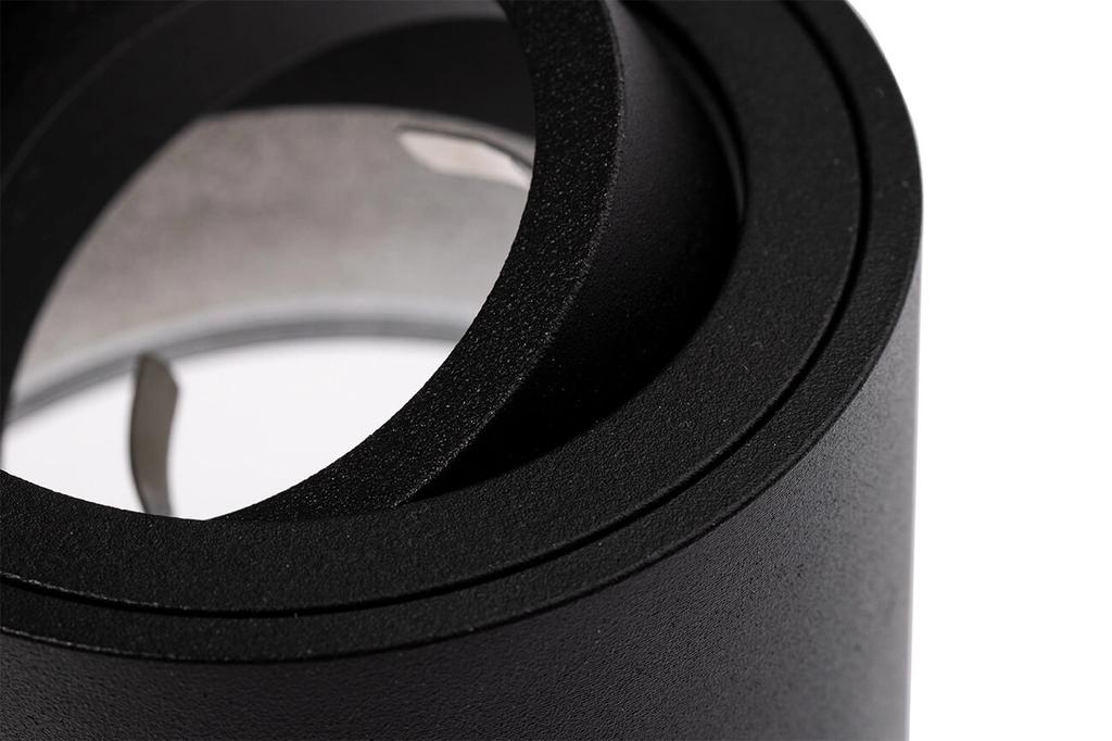 Surface-Mounted Halogen Luminaire, Movable, Round, Black, 50Mm Insert
